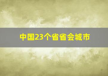 中国23个省省会城市