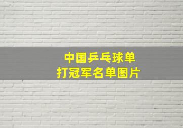 中国乒乓球单打冠军名单图片