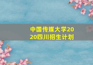 中国传媒大学2020四川招生计划