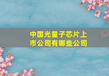 中国光量子芯片上市公司有哪些公司