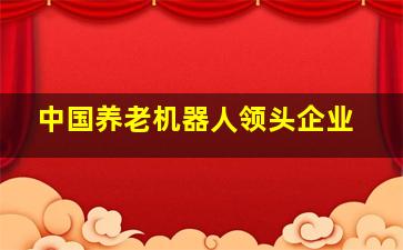 中国养老机器人领头企业