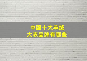 中国十大羊绒大衣品牌有哪些