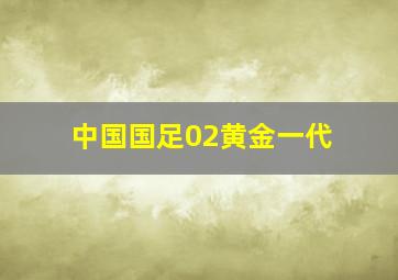 中国国足02黄金一代