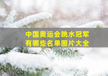 中国奥运会跳水冠军有哪些名单图片大全