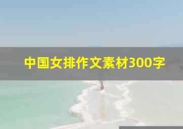 中国女排作文素材300字