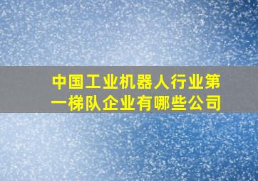 中国工业机器人行业第一梯队企业有哪些公司