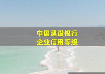 中国建设银行企业信用等级