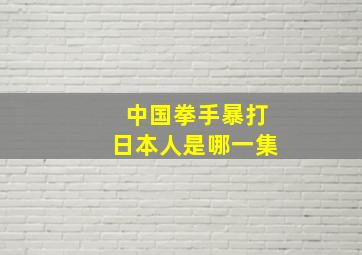 中国拳手暴打日本人是哪一集