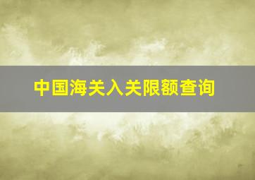 中国海关入关限额查询