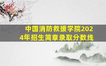 中国消防救援学院2024年招生简章录取分数线