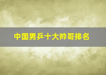 中国男乒十大帅哥排名