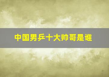 中国男乒十大帅哥是谁