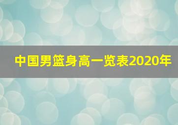 中国男篮身高一览表2020年