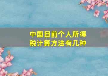 中国目前个人所得税计算方法有几种