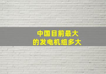 中国目前最大的发电机组多大