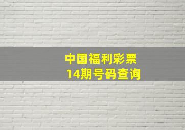 中国福利彩票14期号码查询