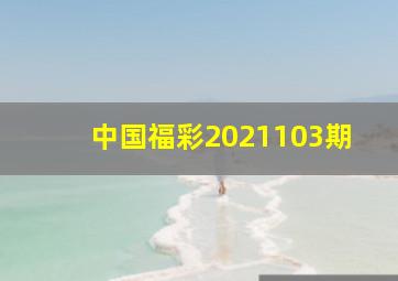 中国福彩2021103期