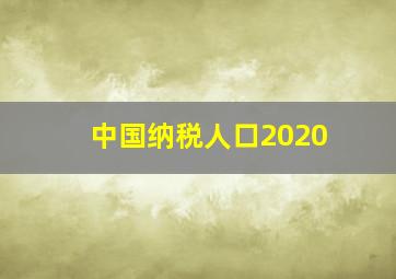 中国纳税人口2020