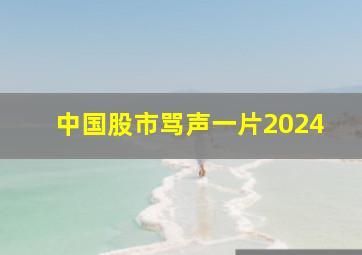 中国股市骂声一片2024