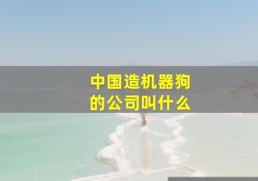 中国造机器狗的公司叫什么