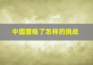 中国面临了怎样的挑战