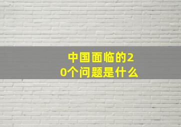 中国面临的20个问题是什么