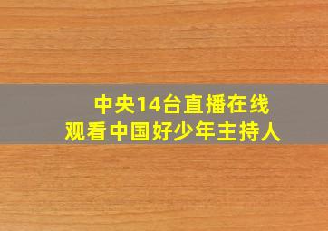 中央14台直播在线观看中国好少年主持人