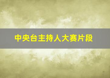 中央台主持人大赛片段