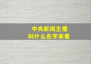 中央新闻主播叫什么名字来着