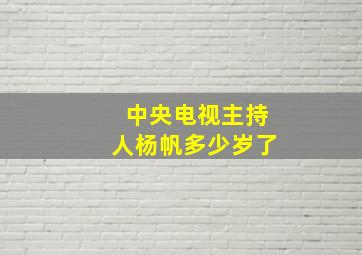 中央电视主持人杨帆多少岁了