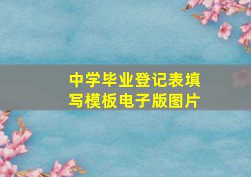 中学毕业登记表填写模板电子版图片