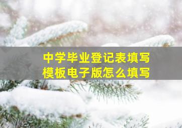 中学毕业登记表填写模板电子版怎么填写