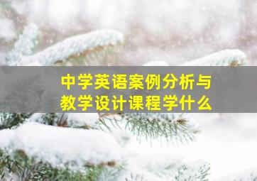 中学英语案例分析与教学设计课程学什么