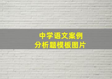 中学语文案例分析题模板图片