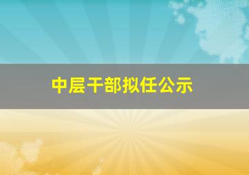 中层干部拟任公示