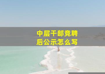 中层干部竞聘后公示怎么写