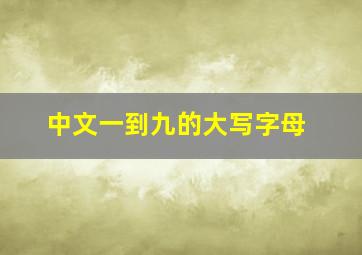 中文一到九的大写字母