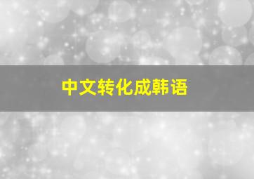 中文转化成韩语