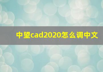 中望cad2020怎么调中文