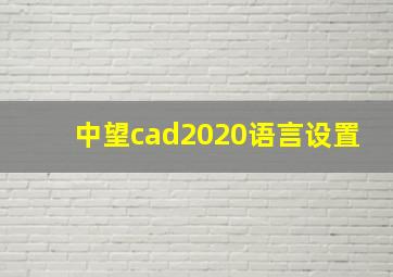 中望cad2020语言设置