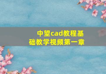 中望cad教程基础教学视频第一章