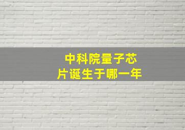 中科院量子芯片诞生于哪一年