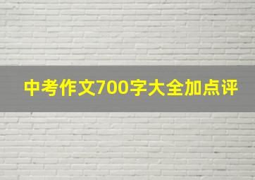 中考作文700字大全加点评