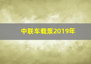 中联车载泵2019年