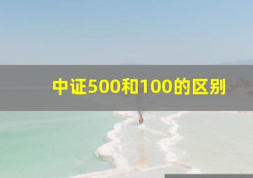 中证500和100的区别