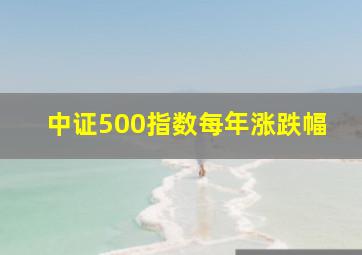 中证500指数每年涨跌幅