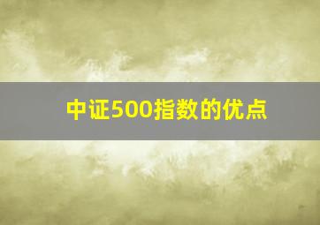 中证500指数的优点