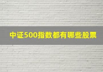 中证500指数都有哪些股票