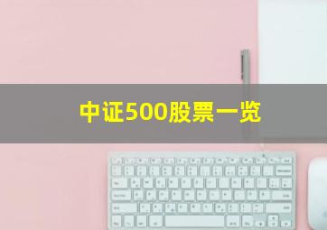 中证500股票一览