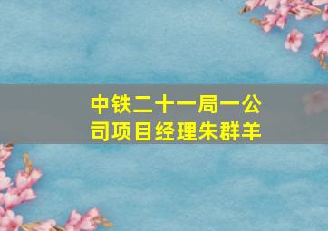 中铁二十一局一公司项目经理朱群羊